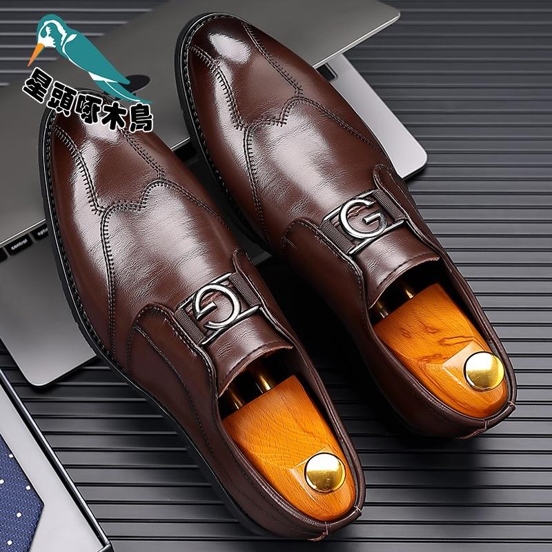 

Новое деловое платье мужские кожаные туфли повседневные весенне-осенние мужские туфли дышащие британские галоши 44