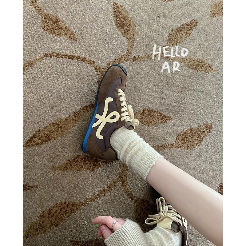 [Hidden inner height increase 4CM] Lan Cabinet's thick-soled height increase German training shoes for women's 2025 spring casual Forrest Gump board