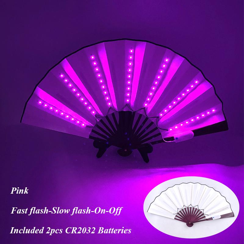 13 inch LED Fans DJ LARP Dans Bruiloft Podiumoptreden Bar Rekwisieten Vouwventilator Voor Vrouwen Kung Fu Ventilator Chinese Knipperende Ventilator