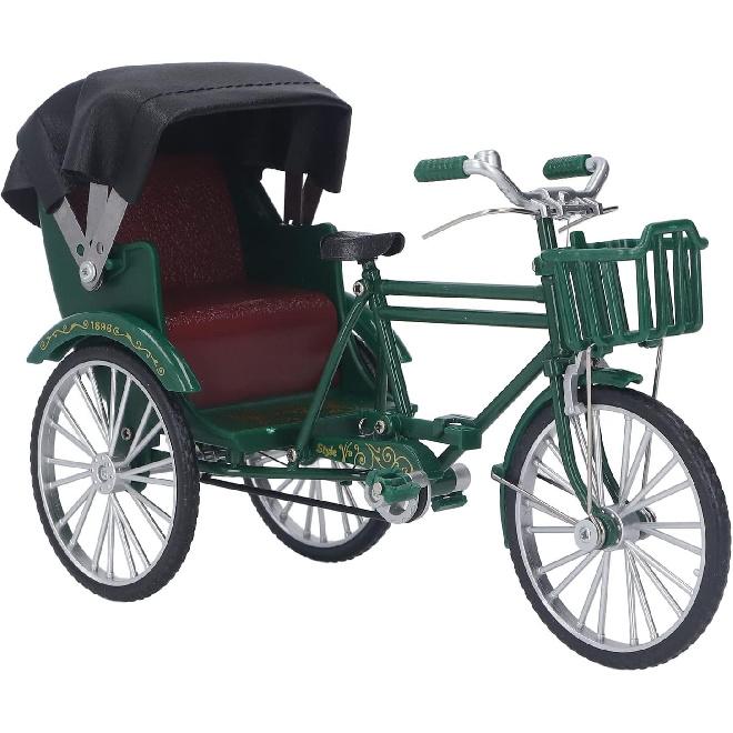 3 Wheel Rickshaw Model, Cute Rickshaw Model Small Compact for Bar (Green)