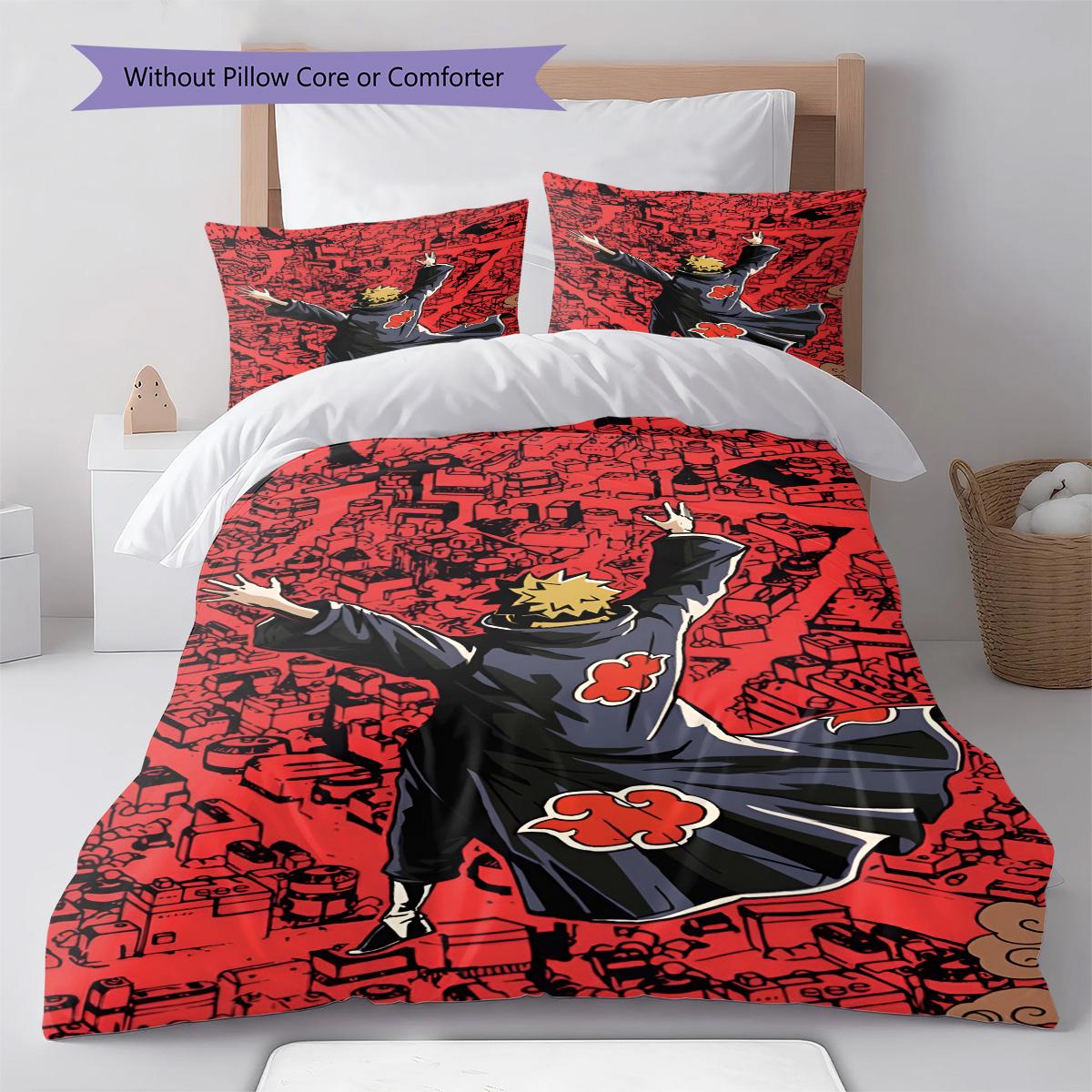

Naruto Battle Action Bedding Set Anime Duvet Cover Polyester Soft Comforter Set -QJY 135x200cm