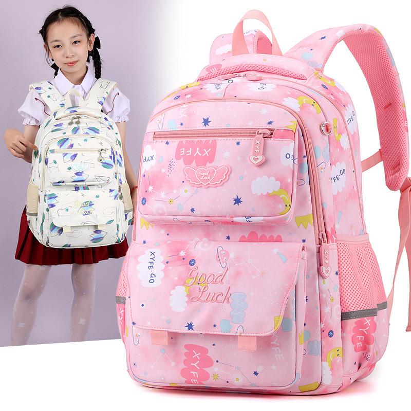 Adorable Cartoon Pattern School Backpack For Boys And Girls Grade 1-5 Durable