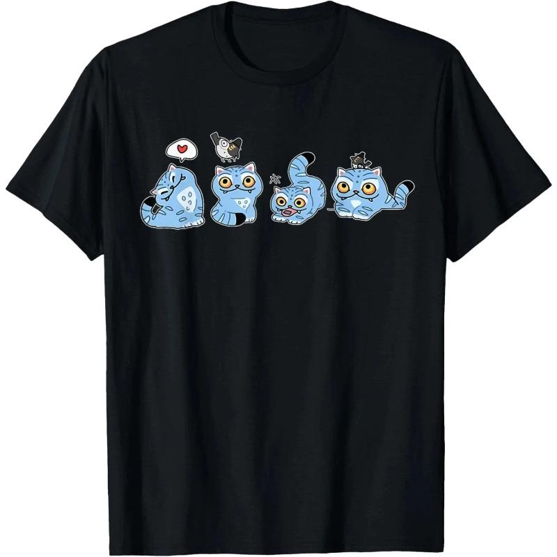 T-Shirts Women’s Neck Casual Short Sleeve Women's Top Fashion Clothing Cartoon Tiger Print T-Shirt Crew Neck Casual