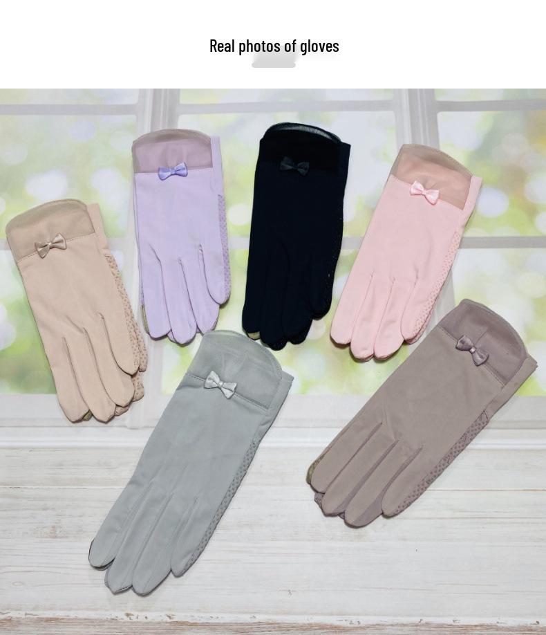 Women's Ice Silk UV Protection Gloves - Thin, Non-Slip, Touchscreen-Ready for Summer Cycling & Driving