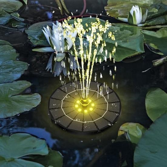1 Set 3.5W Solar Fountain Solar Powered Bird Bath Fountain Decorative Solar Fountain with Colorful LED Lights for Garden Decor Pool Pond Use