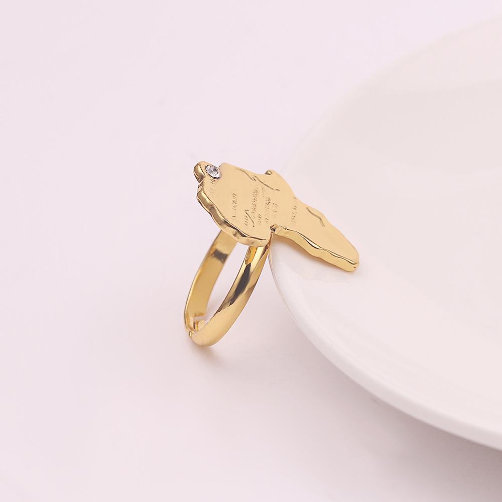 Design Africa Map Shape Ring, Versatile World Map Ring, Ring Jewelry for Men and Women