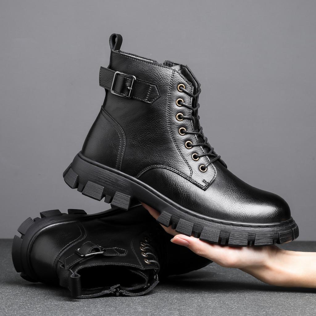 2025 New Men's Martin Boots High-end Men's Shoes British Style Trend Casual Boots Fashionable and Comfortable Thick Soles Increase