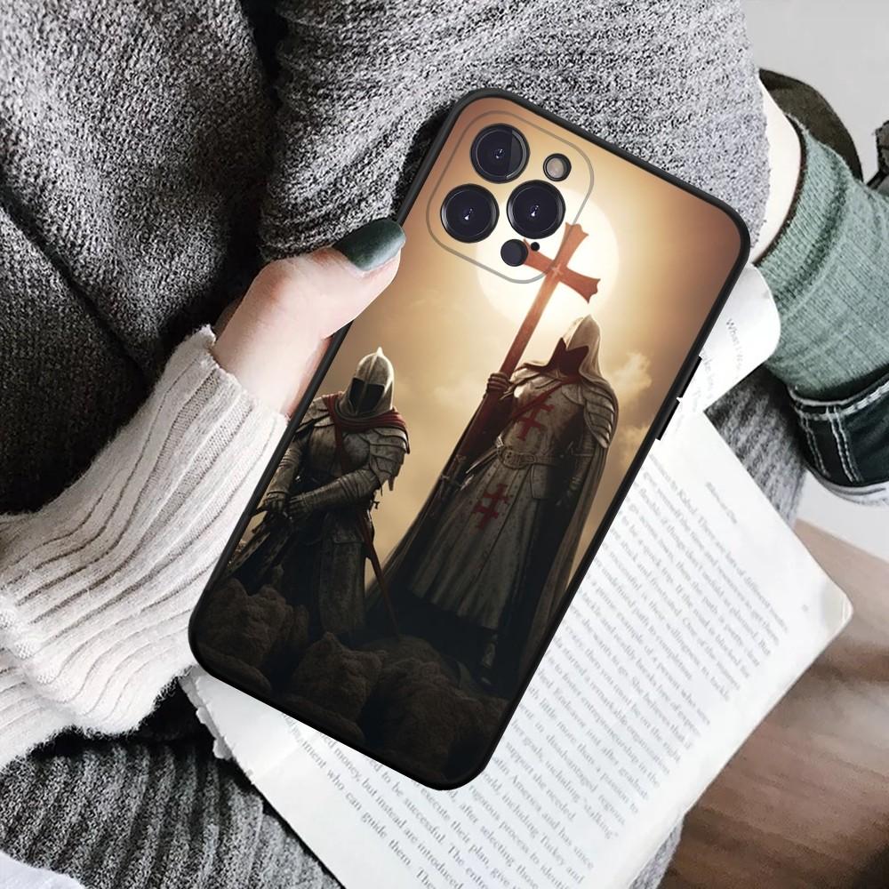 Knights Templar Luxury Phone Case For IPhone 16 15 8 7 6 6S Plus X SE XR XS 14 11 12 13 Mini Pro Max Mobile Case