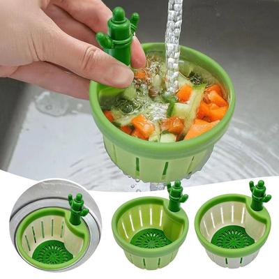 1/2 pezzi Tappo Filtro Cestello Scolapiatti da Cucina a Forma di Cactus Anti-intasamento per Utensili da Cucina