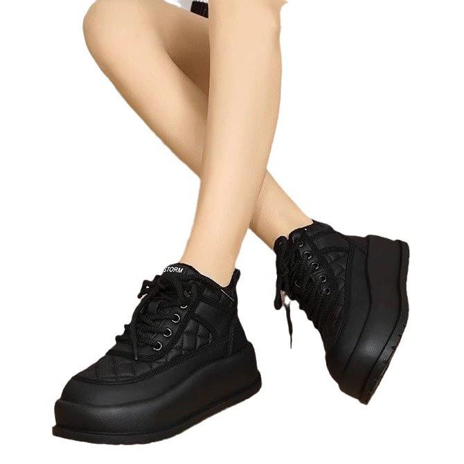 Thick-soled snow boots women's 2025 new winter women's shoes warm cotton shoes piled thickened waterproof Martin boots short boots