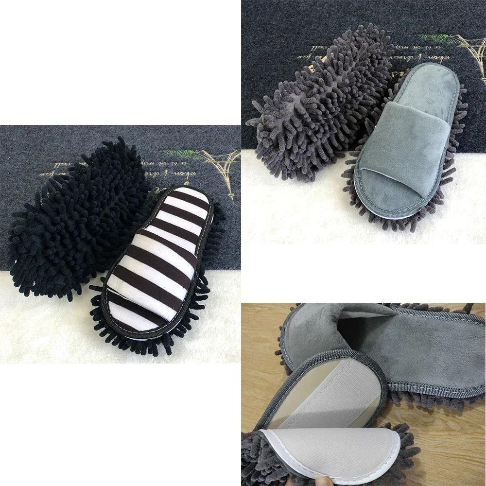 Washable Mopping Shoes Microfiber Cleaning Slippers Home Shoes Wiping Slippers  Dust Dirt