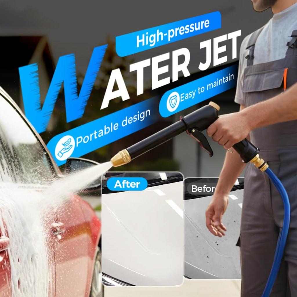 Upgraded Adjustable Watering Sprayer with Brass Nozzle High Pressure Hose Nozzle with Soap Dispenser for Garden Car Cleaning Washing