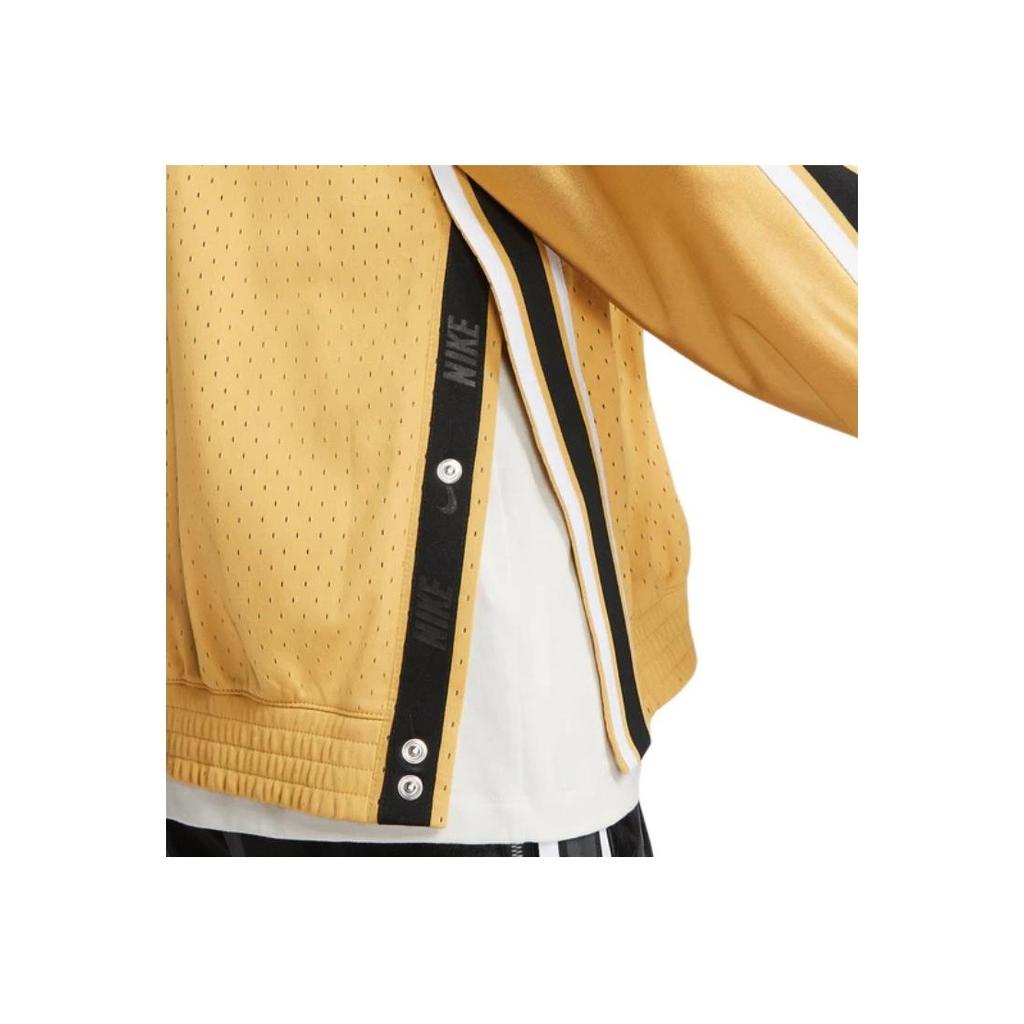 Nike Logo Print Striped Color Block Basketball Jacket Men Jackets Beige DX0348-725
