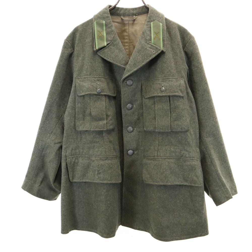 SWEDEN ARMY 40s Vintage Military Wool Jacket 104U With Manufacturer Label Men's Used