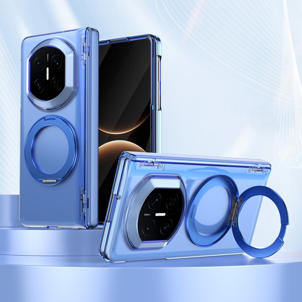 360 Degree Rotatable Metal Ring Magnetic Case For Huawei Mate X7 Stand Cover Full Hinge Protection With Glass Screen Protector