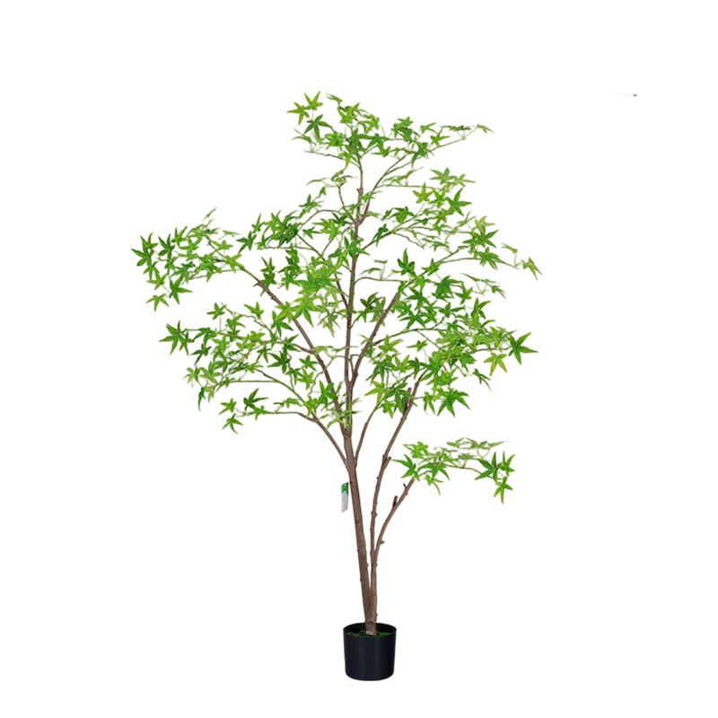 Multi-Stem Maple Tree Simulation: Floor-Standing Potted Plant for Home, Living Room, or Window Display