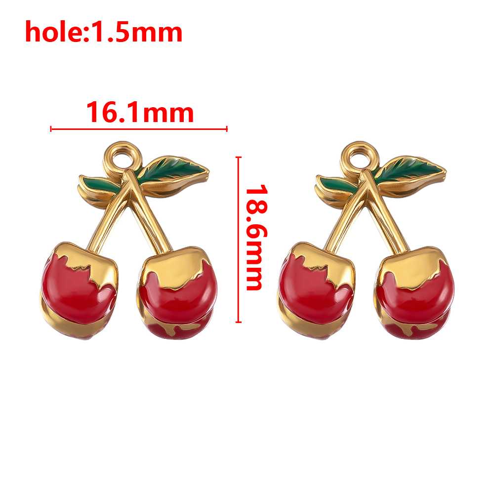 2pcs Stainless Steel Irregular Red Necklace Charms Gold Plated Imitation Pearl Earrings Component DIY Necklaces Jewelry Findings