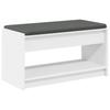 Hall Bench with Cushion and Shelf Storage White 83 X 38 X 45 Cm