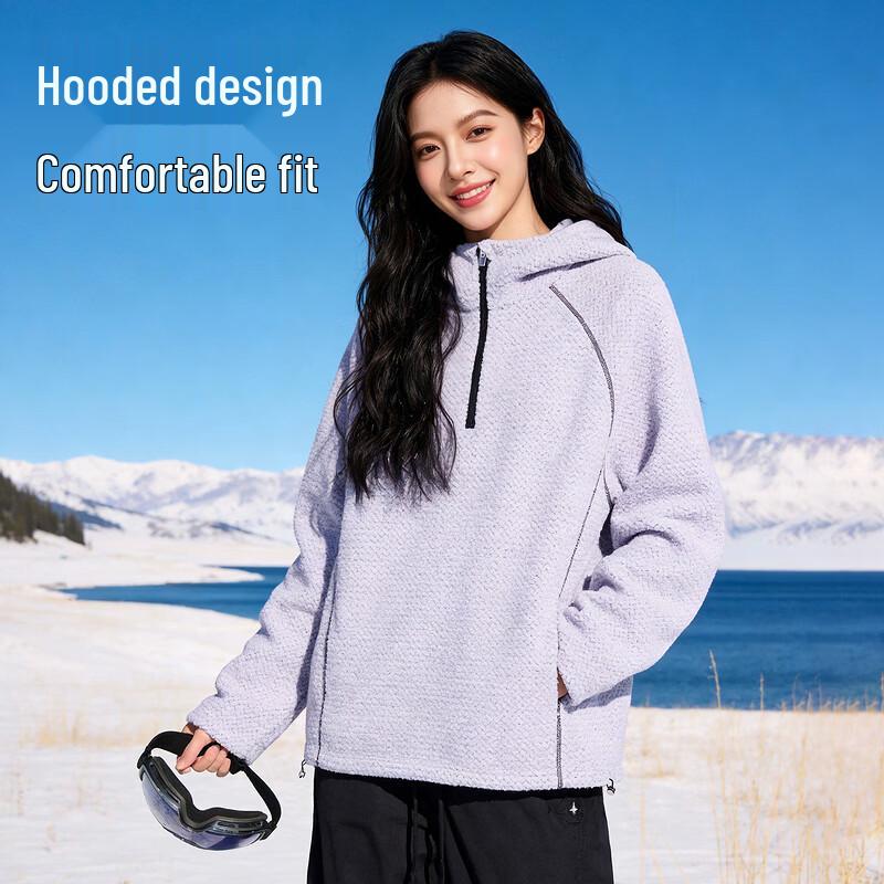 Baleno Women's Fleece Hooded Half-Zip Sweatshirt