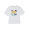 Pattern Print Crew Neck Short Sleeve T-Shirt Women Tops White KW00134KJ0008-P100