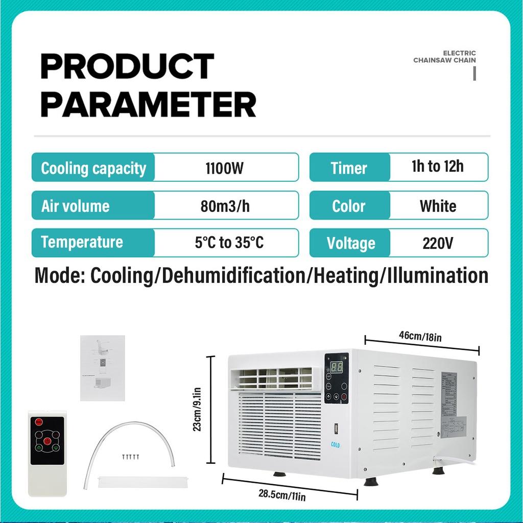 330W 1100W Mini Air Conditioner Portable Small Desktop Air Cooler Cold And Warm Air Conditioning Fan LED Control Panel With Remote Control