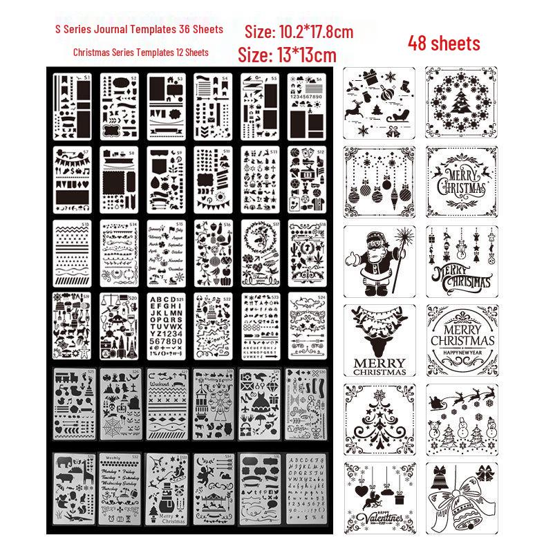 

Cross-border PET Painting Stencil - DIY Journal Ruler & Christmas Lace Template