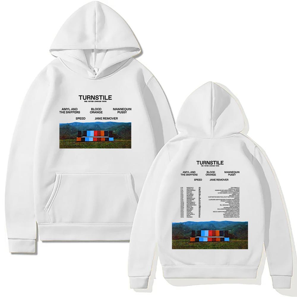 Turnstile Band Hoodies Turnstile The Never Enough Tour 2025 Sweatshirt Unisex Hip Hop Rock Street Pullovers Two Sides Streetwear