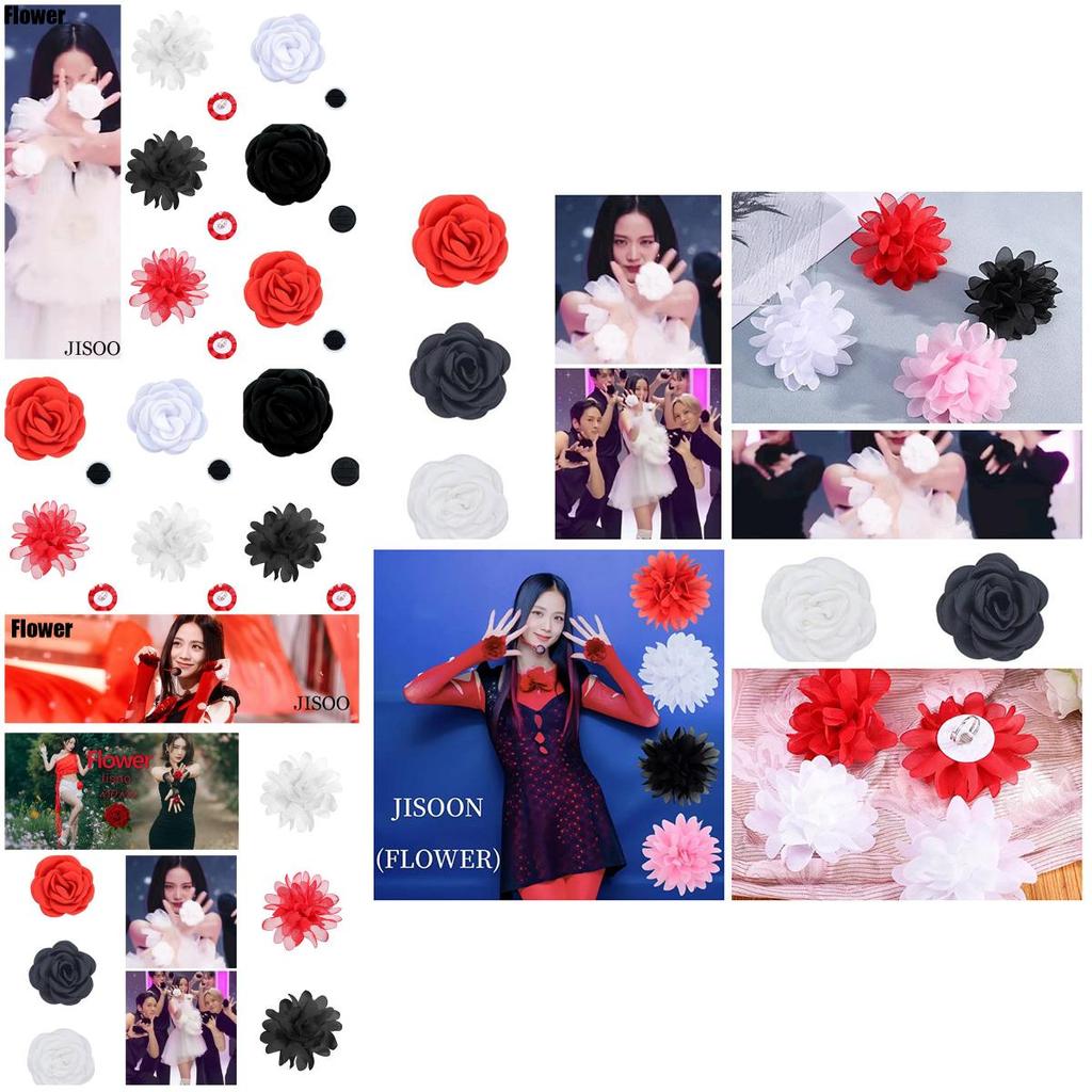 Jisoo Style Handmade Rose Ring Flower For Dance Performance And Parties