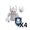 MOC Středověcí rytíři Orkové Stavební kostky Figurky Hračka Vojáci Stráž Zbraně Luky Šípy Štít Brnění Vlajky Pochodně T016