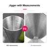 30/45ml Jigger für Barkeeper Edelstahl Cocktail Jigger mit Messungen Doppelseitig 1/2oz für Hausbar Party Club Werkzeug