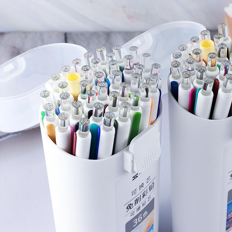 12/18/24/36Colors Automatic Pencil Colored Lead Smooth Writing School Office Sketching Painting Writing Stationery Supplies