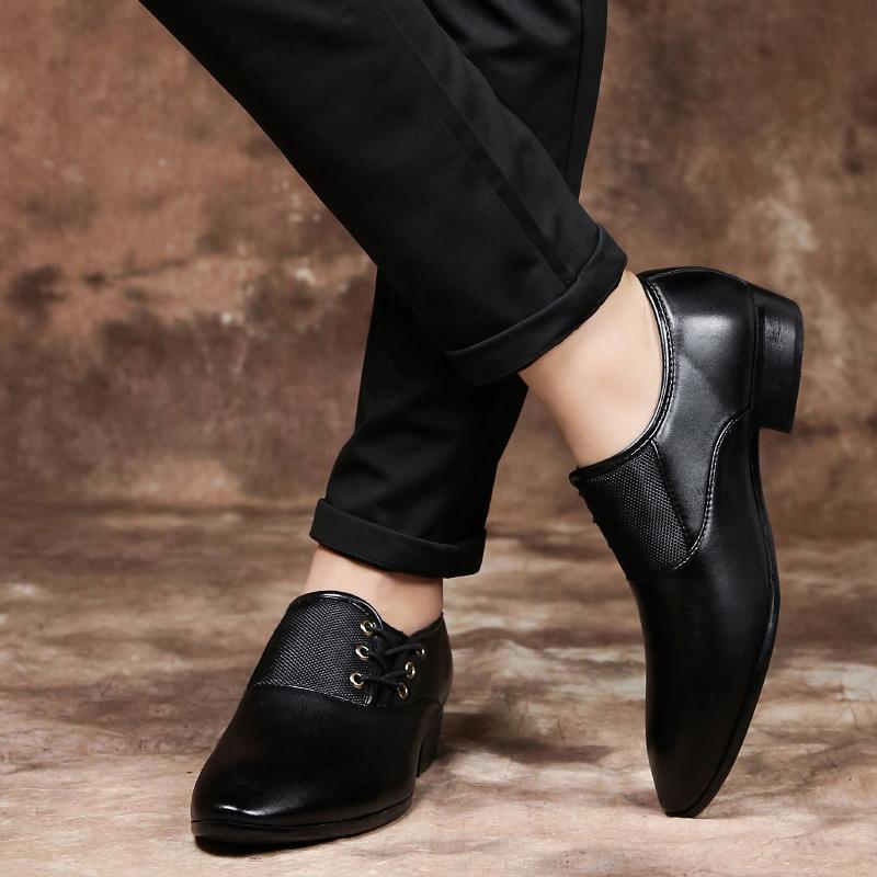 Fashion  solid-color leather business shoes Soft Bottom breathable Non-Slip pointed-toe Oxford Shoes For Men formal casual shoes