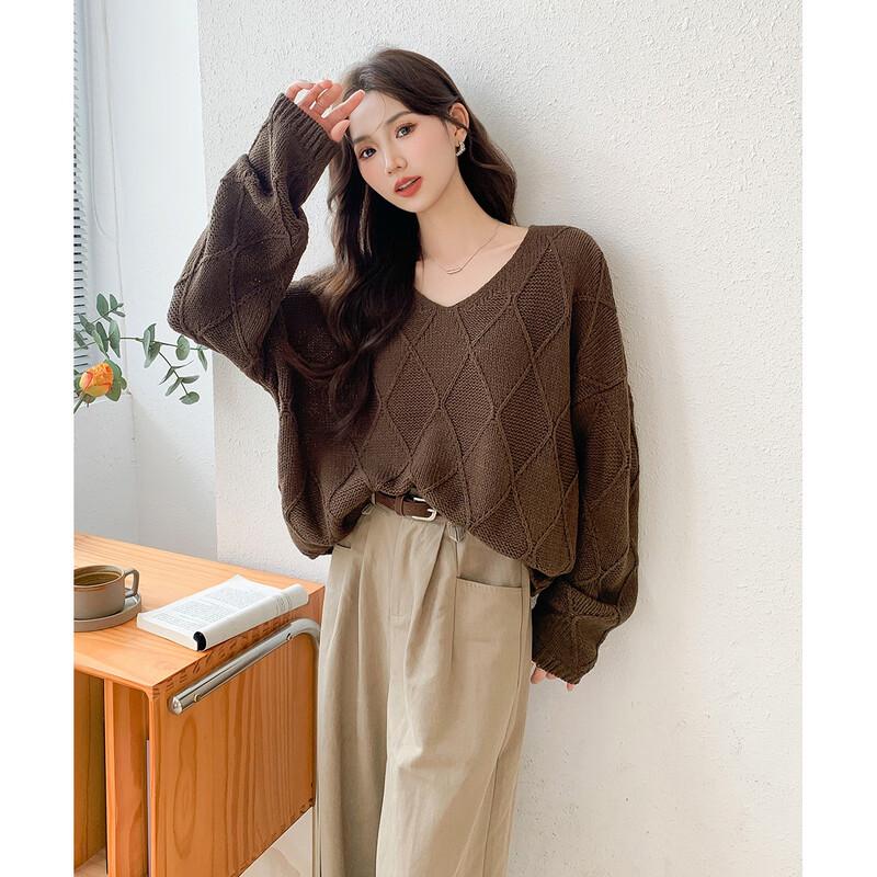Mocana Women's V-Neck Long-Sleeve Knitted Sweater