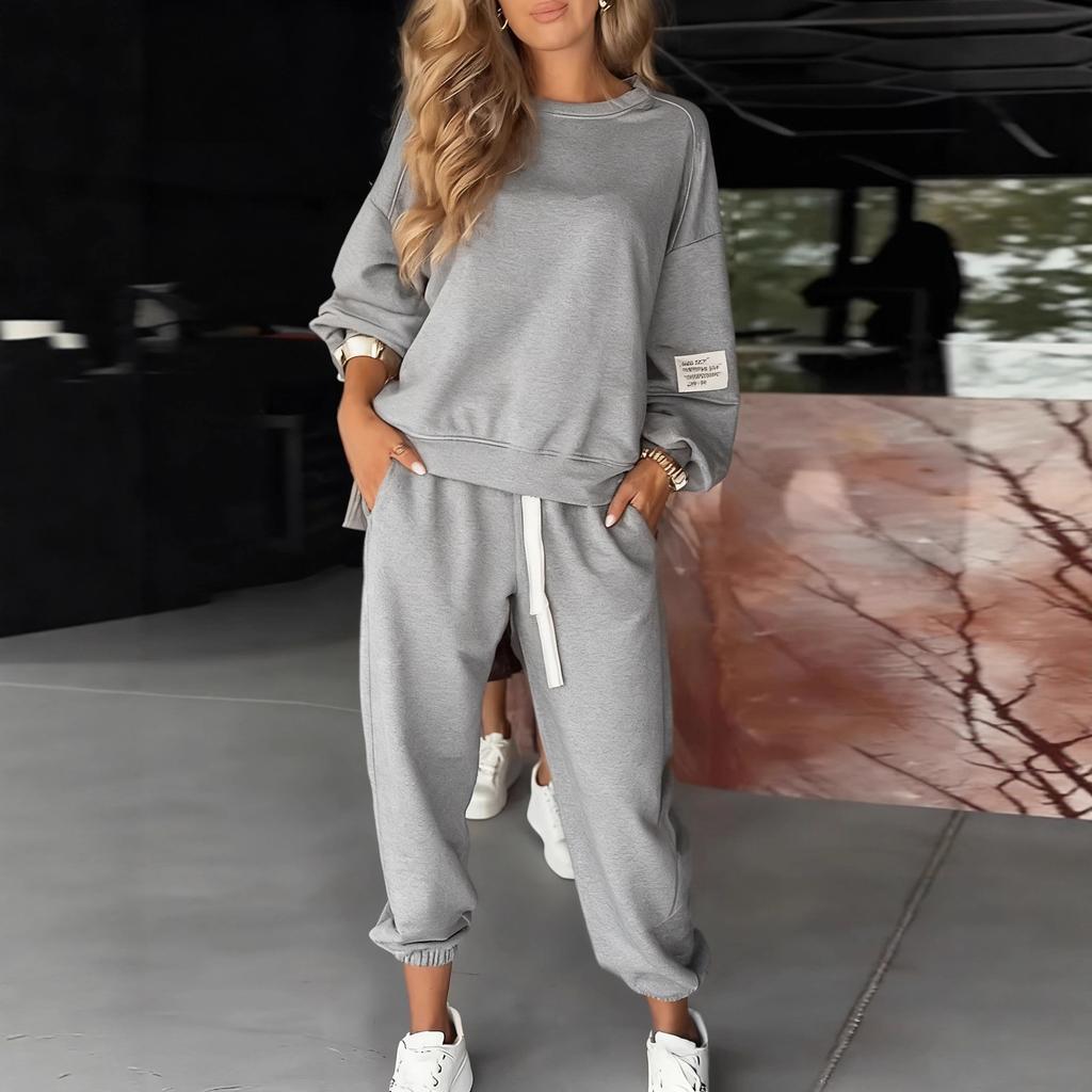 2025 New Women's Cross-border Women's Amazon eBay Casual Sports Sweater Pants Leggings Casual Pants Two-piece Set