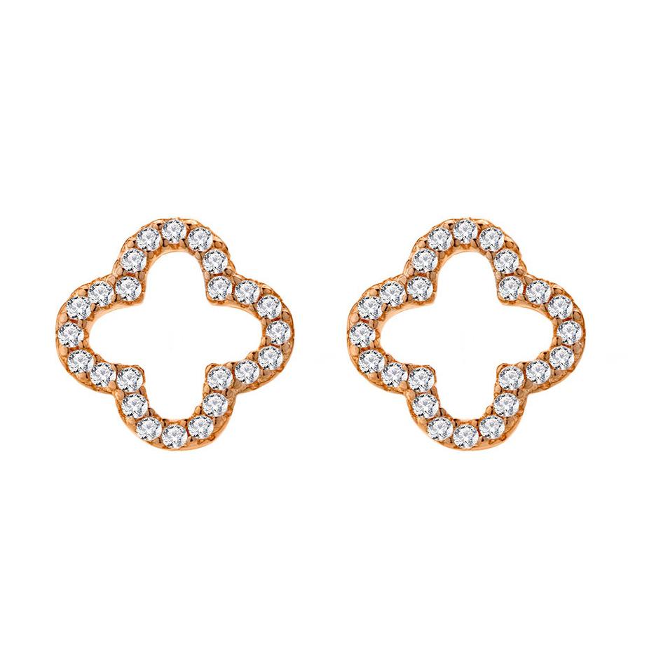 

Изысканные серьги Lucky Clover из серебра 925 пробы: Высококачественный корейский стиль, роскошный дизайн в виде четырехлистного клевера, инкрустированного бриллиантами. 925 Silver серебряный/розового золота