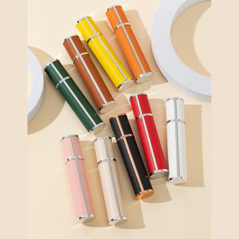 10ml Lambskin Leather Perfume Atomizer with Glass Vial, Refillable Luxury Travel Spray Bottle Leak-Proof Design