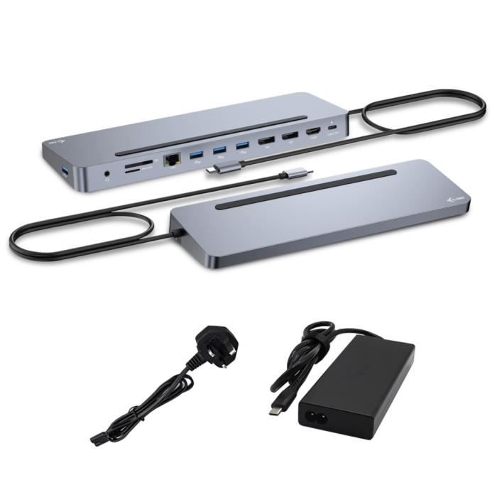 USB-C Docking Station - I-TEC - Ergonomic 4K - 3 Monitors - 100W - Metal