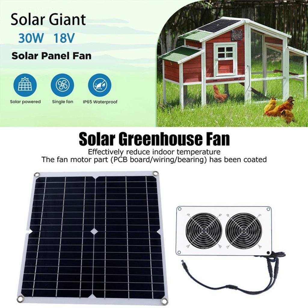 Flexible Solar Operated Exhaust Fan Temperature Control Device for Motorhomes Ships Hen Houses Dog Dens Ventilation