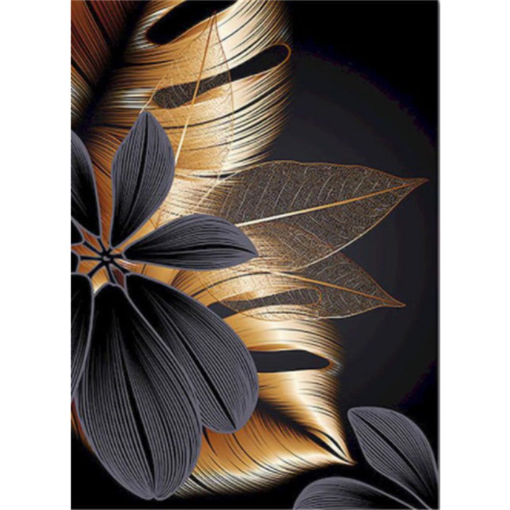 

HUACAN 3D алмазная живопись золотые листья полная дрель набор для вышивки крестом Алмазная мозаика растительный пейзажный декор для дома Full Square 45*60 cm