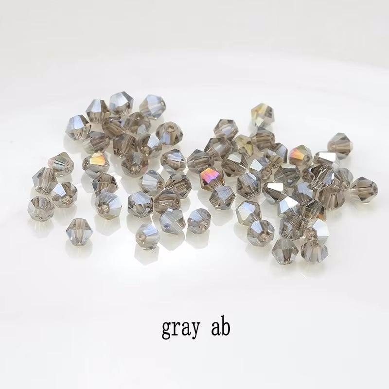 4mm Crystal Bicone Beads 100PCS Faceted Glass Beads Rainbow Loose Craft Beads for Bracelet Necklace Earring Keychain Making DIY