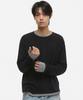 DNSR [Onflik X Dnsr] Layered Boat Neck Long Sleeve Black/Gray