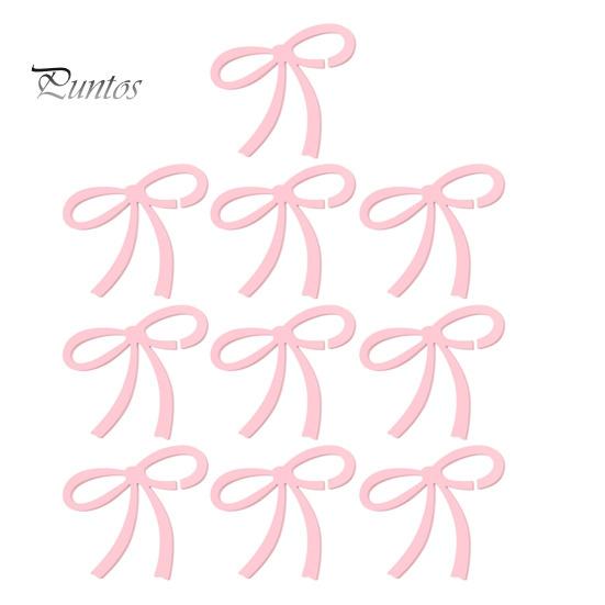 

10 шт. Бантики Мітки для напоїв Акрилові Маркери для напоїв Багаторазові Підвіски для винних келихів у формі бантиків для вечірок, дівич-вечора, весілля рожевий