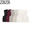 Zbzr Autumn New Women Clothes Western Style Versitile Fashion Sleeveless Faux Fur Short Vest 1255799
