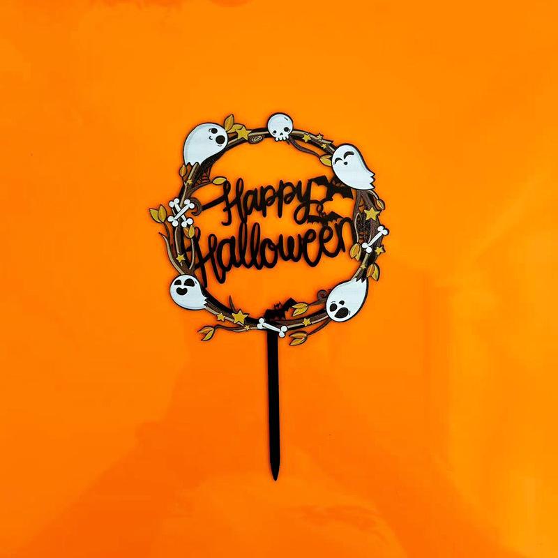Halloween Castle Bat Acrylic Cake Topper Colorful Party Decoration
