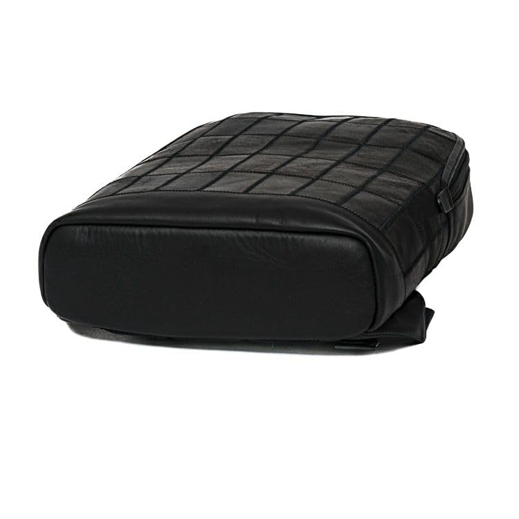 Offizieller Baseball-Handschuh Dünne Zwickel-Rucksack Lederrucksack Echtes Leder A4 Business-Tasche Tasche mit großem Fassungsvermögen PC 13 Zoll DPC261 Schwarz [Tryon]