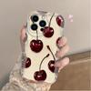 Cute Red Cherry Butterfly 3D Wave Phone Case for iPhone 17 Air 16 15 14 Plus 13 12 11 Pro Max 16E XR XS X 7 8 Silicone Cover