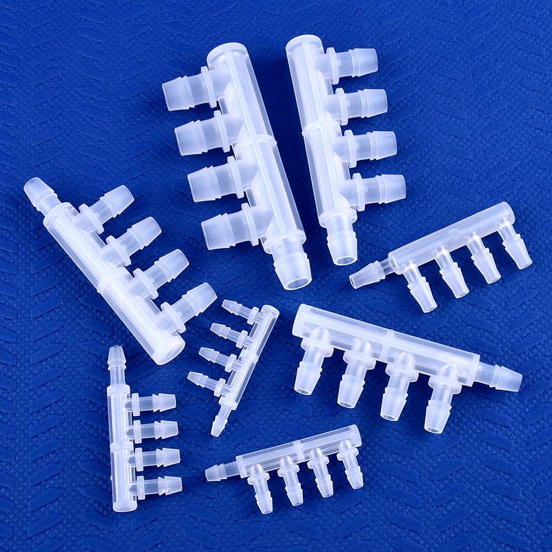 10Pcs/Lot 2.4~11.1mm PP Side 4-Ways 5-Ways Connectors Oxygen Gas Diverter Aquarium Air Pump Oxygenation Distributor Garden Watering Pagoda Hose Joint