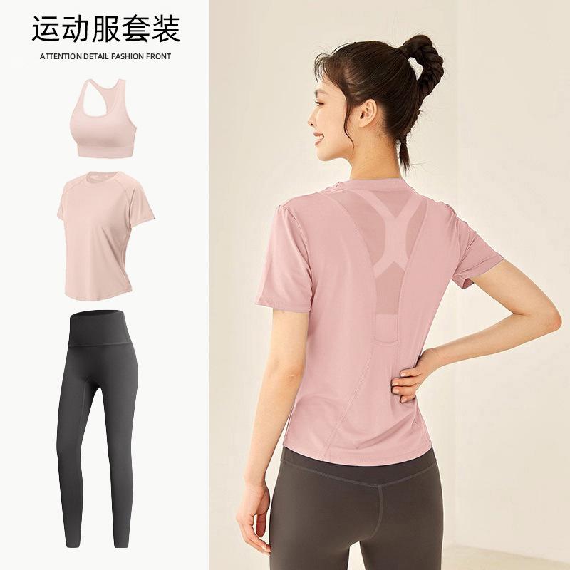 Tennis suit women's short-sleeved training clothes outdoor running quick-drying clothes thin badminton T-shirt fitness clothes