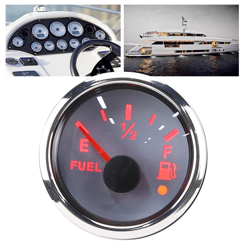 2in Fuel Level Gauge Intelligent Alarm IP67 Waterproof Marine Auto Instrument 316 Stainless