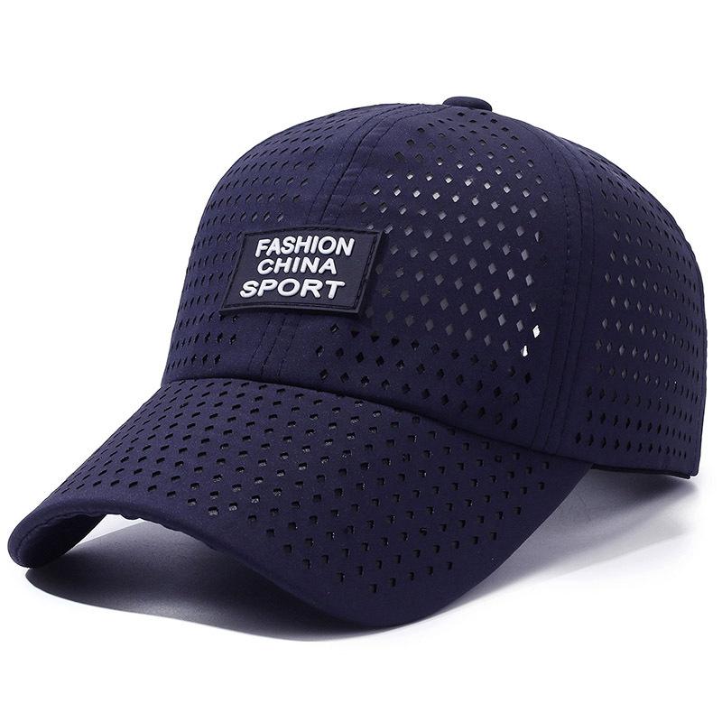 Neue atmungsaktive Mesh-Kappe Rautenlochung schnelltrocknende Baseballkappe Outdoor-Sportkappe Sonnenhut Männer und Frauen